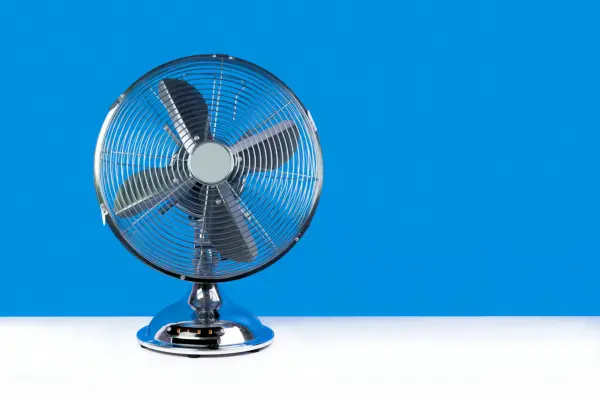 blue background with a fan cool down